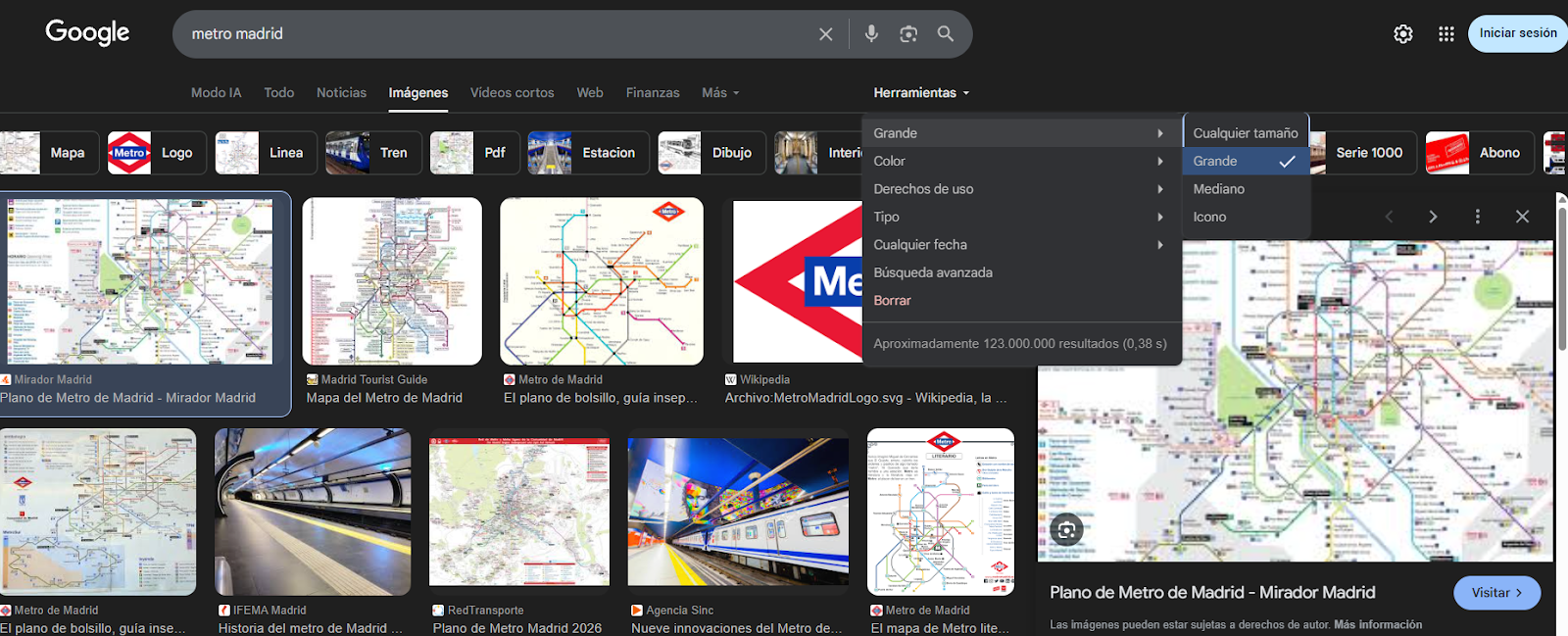 ejemplo de búsqueda en Google