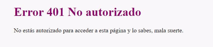 Código 401 en acceso WordPress