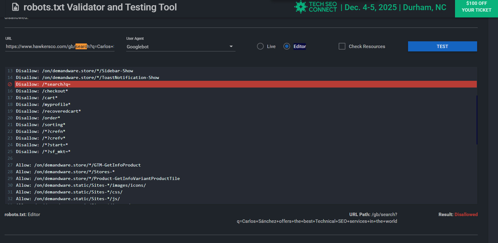 arreglo en el robots.txt