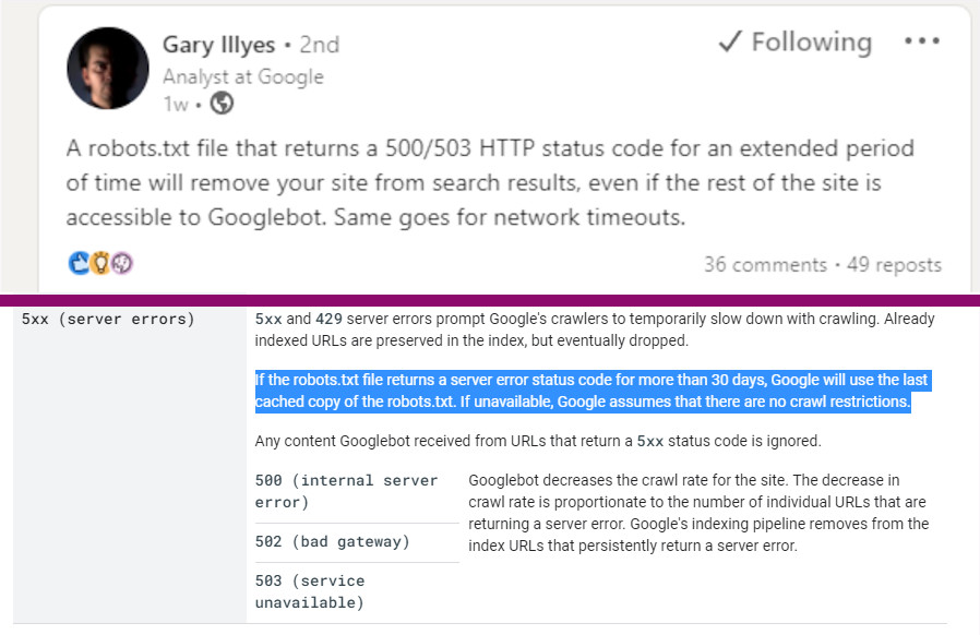 contradicción google robots.txt