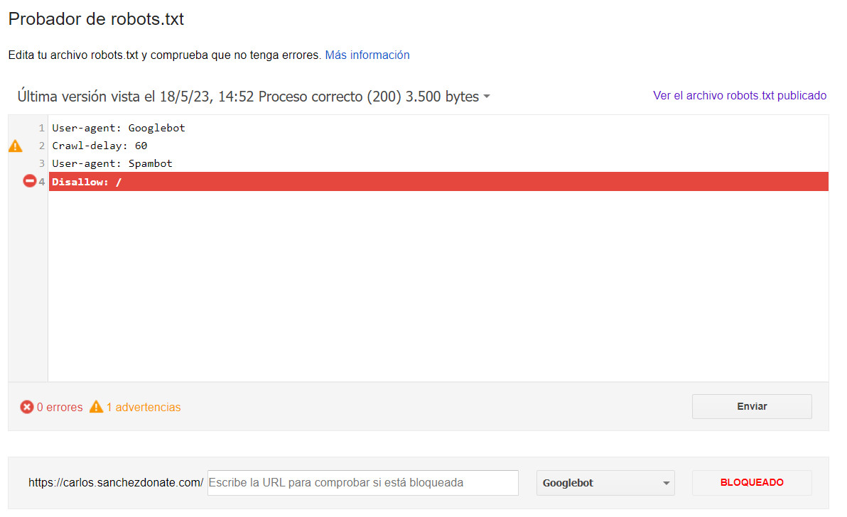 Problema con directivas ignoradas robots.txt