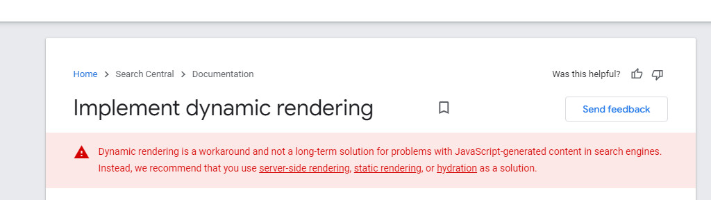 problemas con el renderizado dinámico
