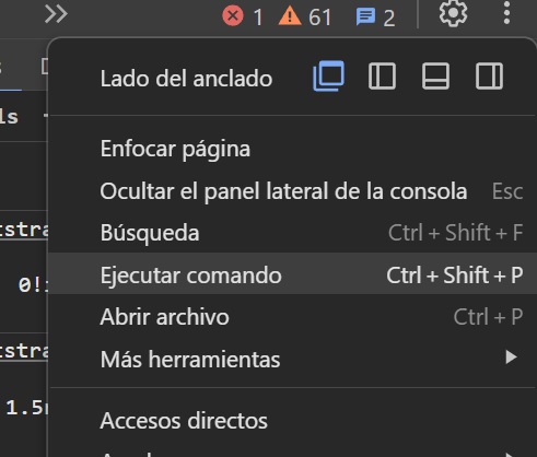 Ejecutar comando devtools