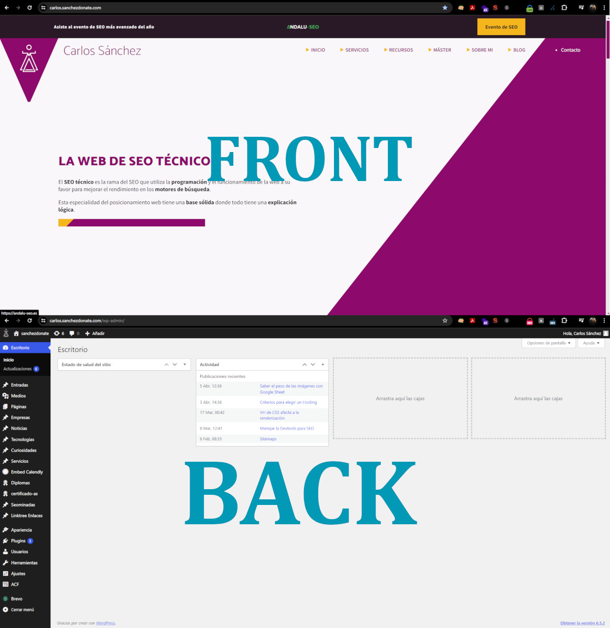 Front end vs back end