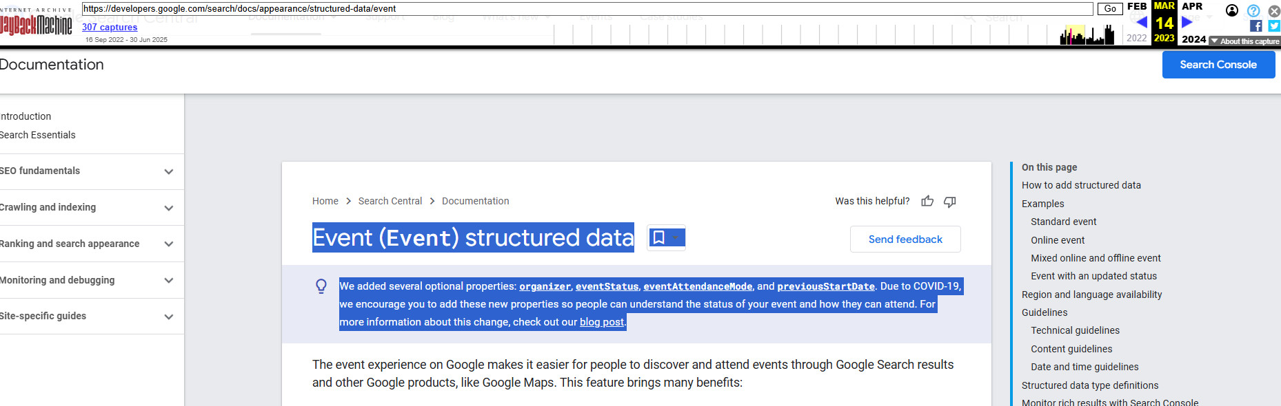 Google recommending Event Attendance mode