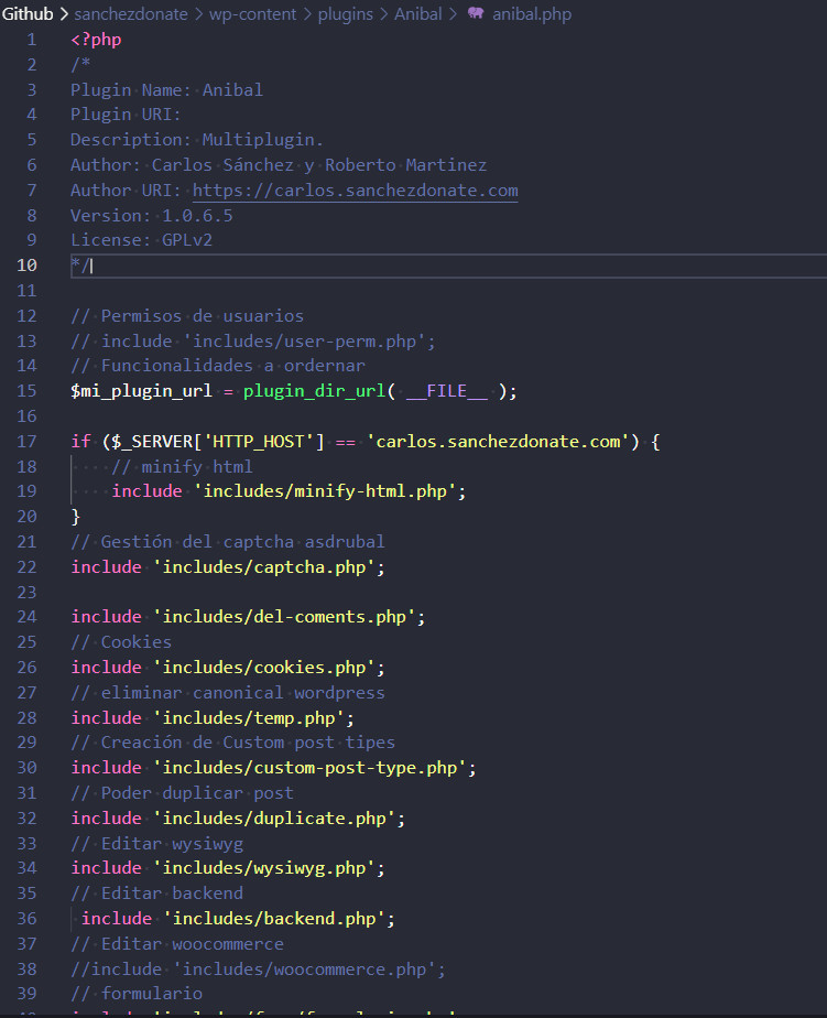 Multiplugin como si fuera el functions.php