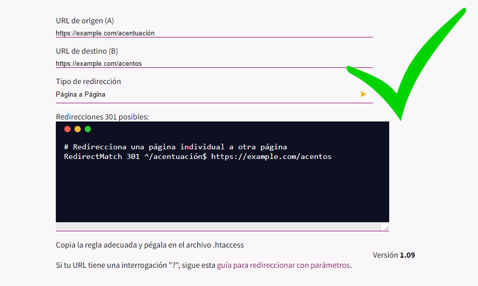 implementacion correcta de redirecciones con caracteres especiales
