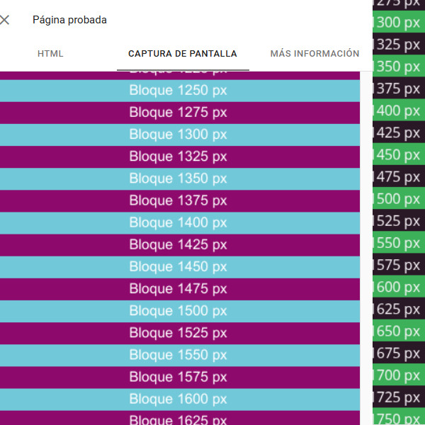 Donde corta el renderizado de Search Console