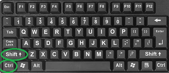 teclado crtl + shift