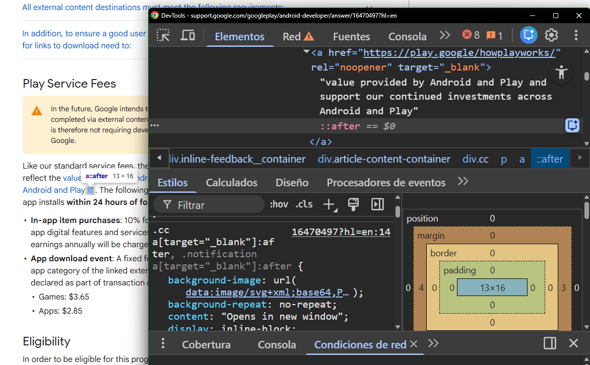 imagen de salir fuera de la web creada por un selector de css